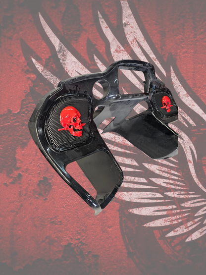 98 to 2024 Road Glide 3D skull and dagger speakers grill covers set