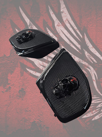98 to 2024 Road Glide 3D vampire speakers grill covers set