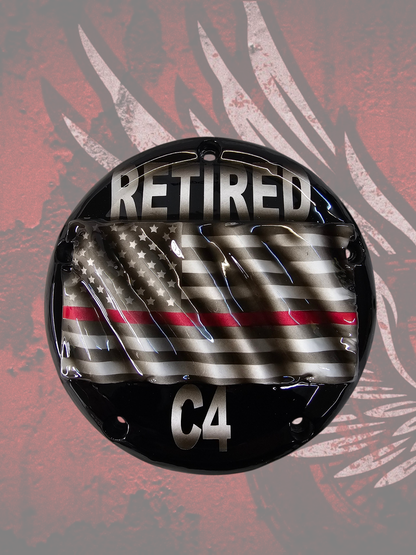 Retired firefighter themed derby cover