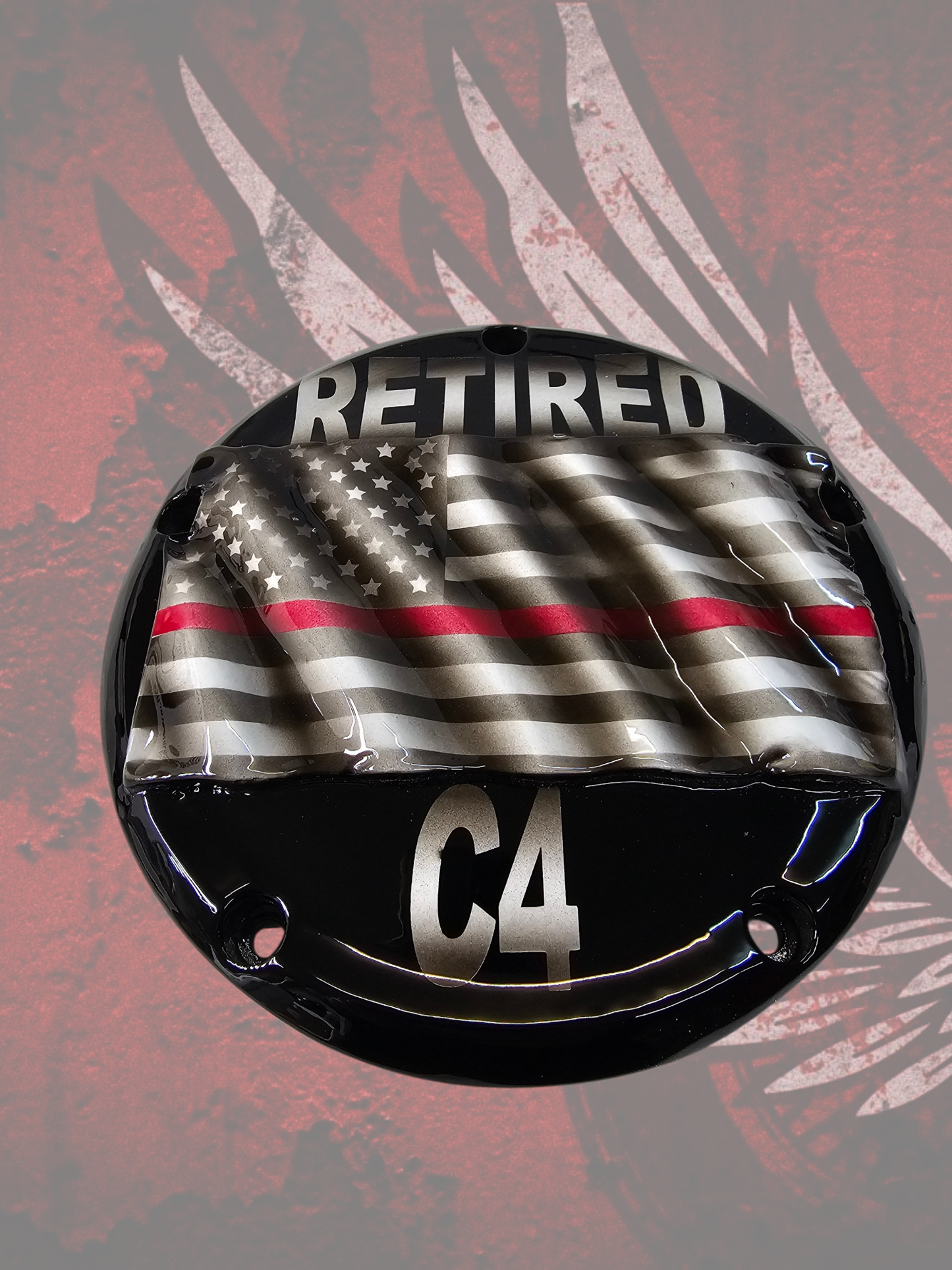 Retired firefighter themed derby cover