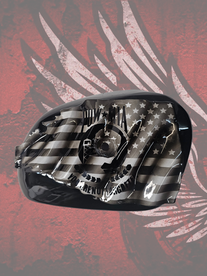 Tattered American flag with POW MIA Tribute air cleaner