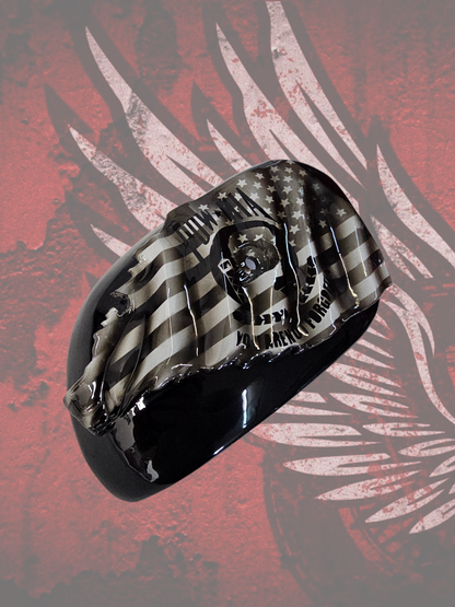 Tattered American flag with POW MIA Tribute air cleaner