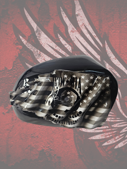 Tattered American flag with POW MIA Tribute air cleaner