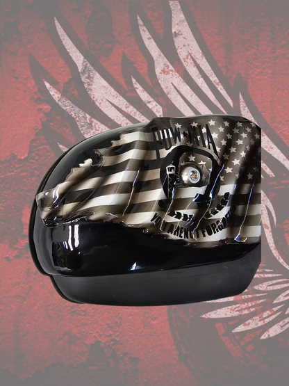 Tattered American flag with POW MIA Tribute air cleaner