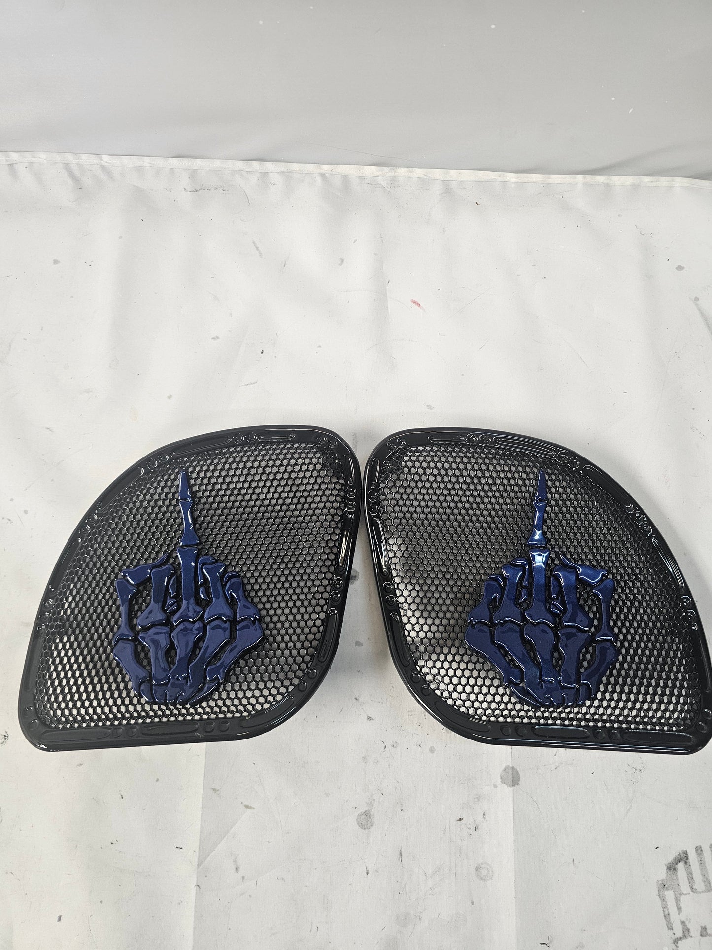 98-2024 Road Glide 3D middle finger speakers grill covers set