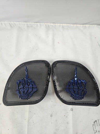98-2024 Road Glide 3D middle finger speakers grill covers set