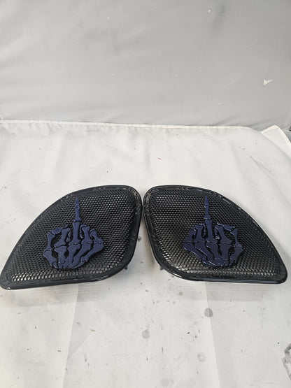 98-2024 Road Glide 3D middle finger speakers grill covers set