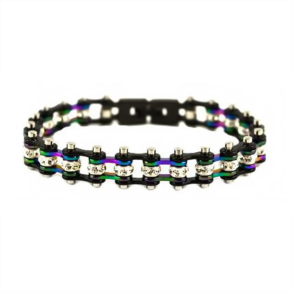 SK2208  MNIN Mini Size Black Rainbow Ladies Crystal