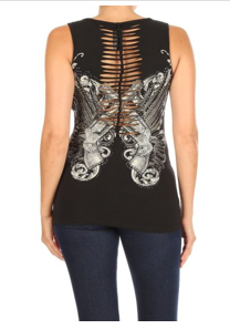 Women’s BLACK Edgy Pistol Tank Top
