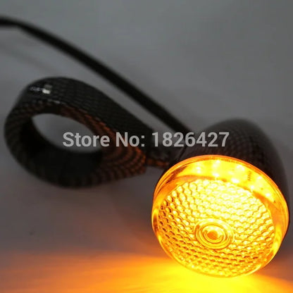 4x Carbon Front Rear Motorcycle LED Turn Signal Light 41mm Fork Clam For Harley Davidson Sportster Dyna Bobber Choppers classic