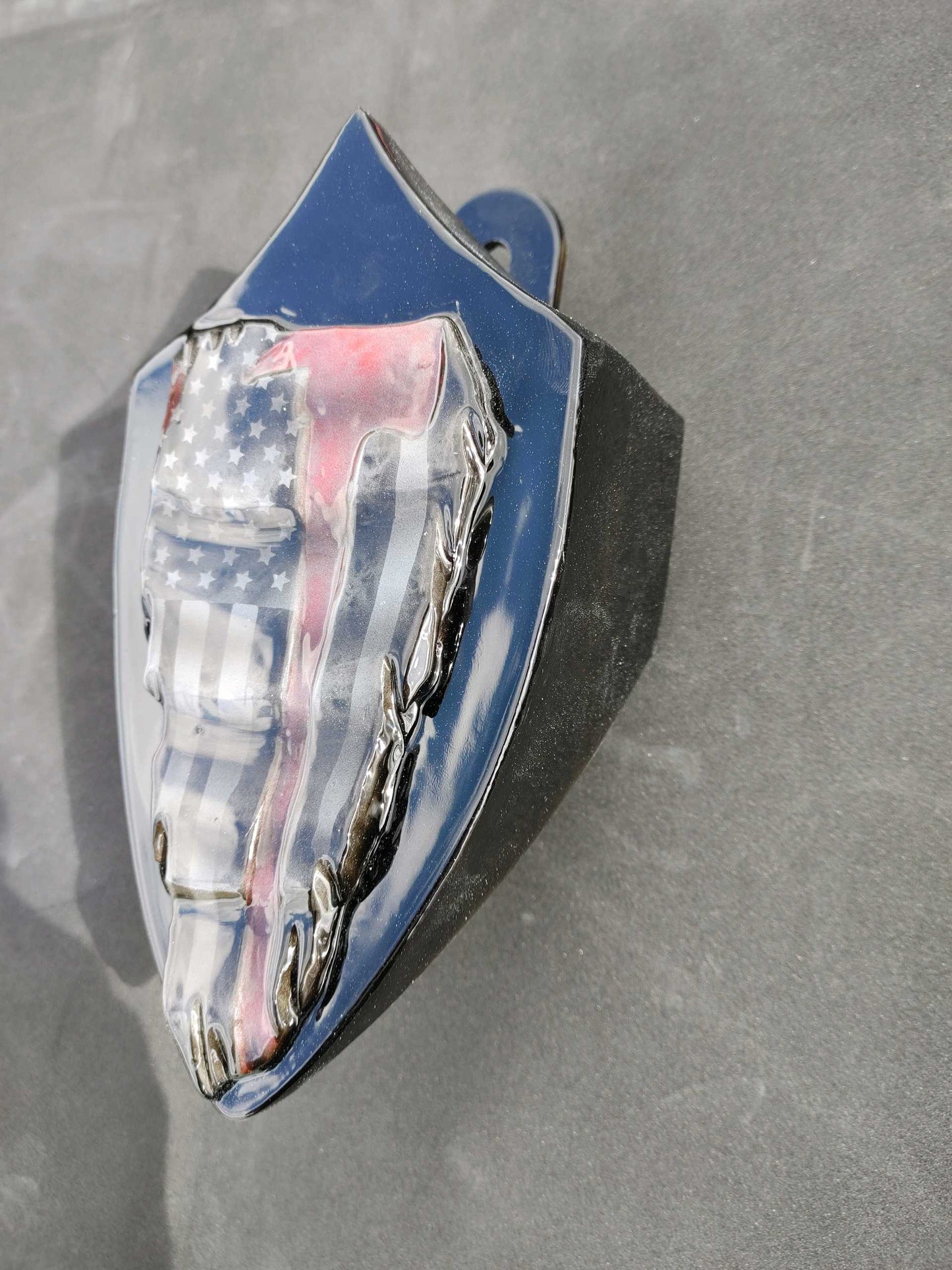 3D tattered American flag firefighter themed Harley horn cover
