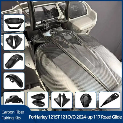 kit For 121 CVO Road/Street Glide 121CVO ST 2024-up 117 Road Glide FLTRX FLHX FLHTK Motorcycle Twill Carbon Fiber Fairing Kits Parts