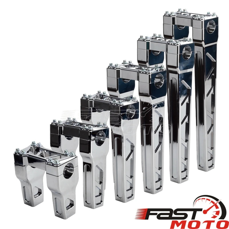 Thug Club Style T-bar 1-1/8" 28mm Handlebar Riser Handle Bar Mount 4"-14" for Harley Dyna Sportster Softail Chopper Cafe Racer