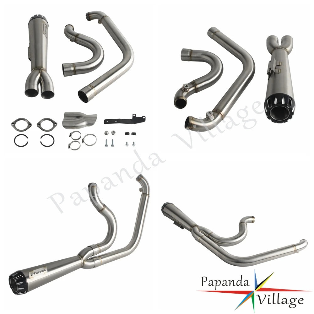 Motorcycle Full Exhaust Pipe Exhausts System Mufflers For Harley Dyna Wide Super Glide Fat Street Bob Low Rider FXDF 2006-2017