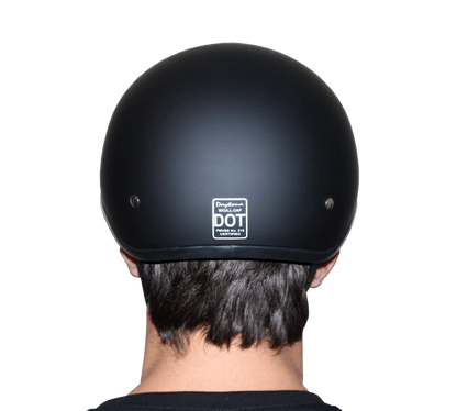 DOT Approved Daytona Skull Cap Half Shell Motorcycle Helmet - Beanie Style for Motorcycles, Cruisers, Scooters, and Mopeds W/O Visor- Dull Black