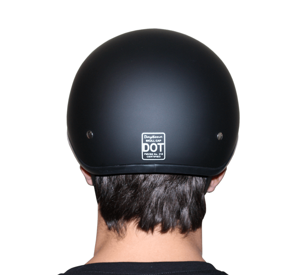 DOT Approved Daytona Skull Cap Half Shell Motorcycle Helmet - Beanie Style for Motorcycles, Cruisers, Scooters, and Mopeds W/O Visor- Hi-Gloss White