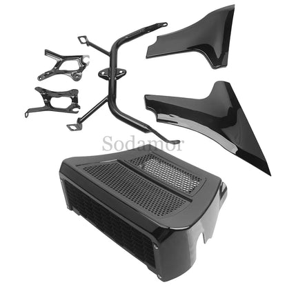 Motorcycle Abs Plastic Front Spoiler Side Fairing Panel Easy Install Set Fit For Harley Davidson Cvo/Se/St 2023-2024 Gloss Black