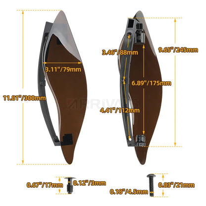 Motorcycle Adjustable Side Wing Windshield Smoke Air Deflector For Harley Touring Ultra Limited Electra Street Glide 2014-2023