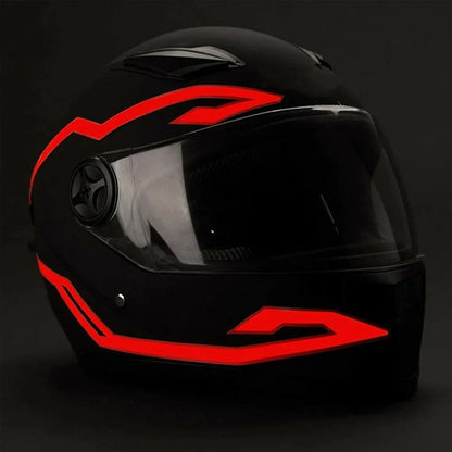 Waterproof Motorcycle Helmet LED EL Light Strip, 4‑Mode Flashing Warning Sticker Night Safety Riding Light Kit for Bike Helmet
