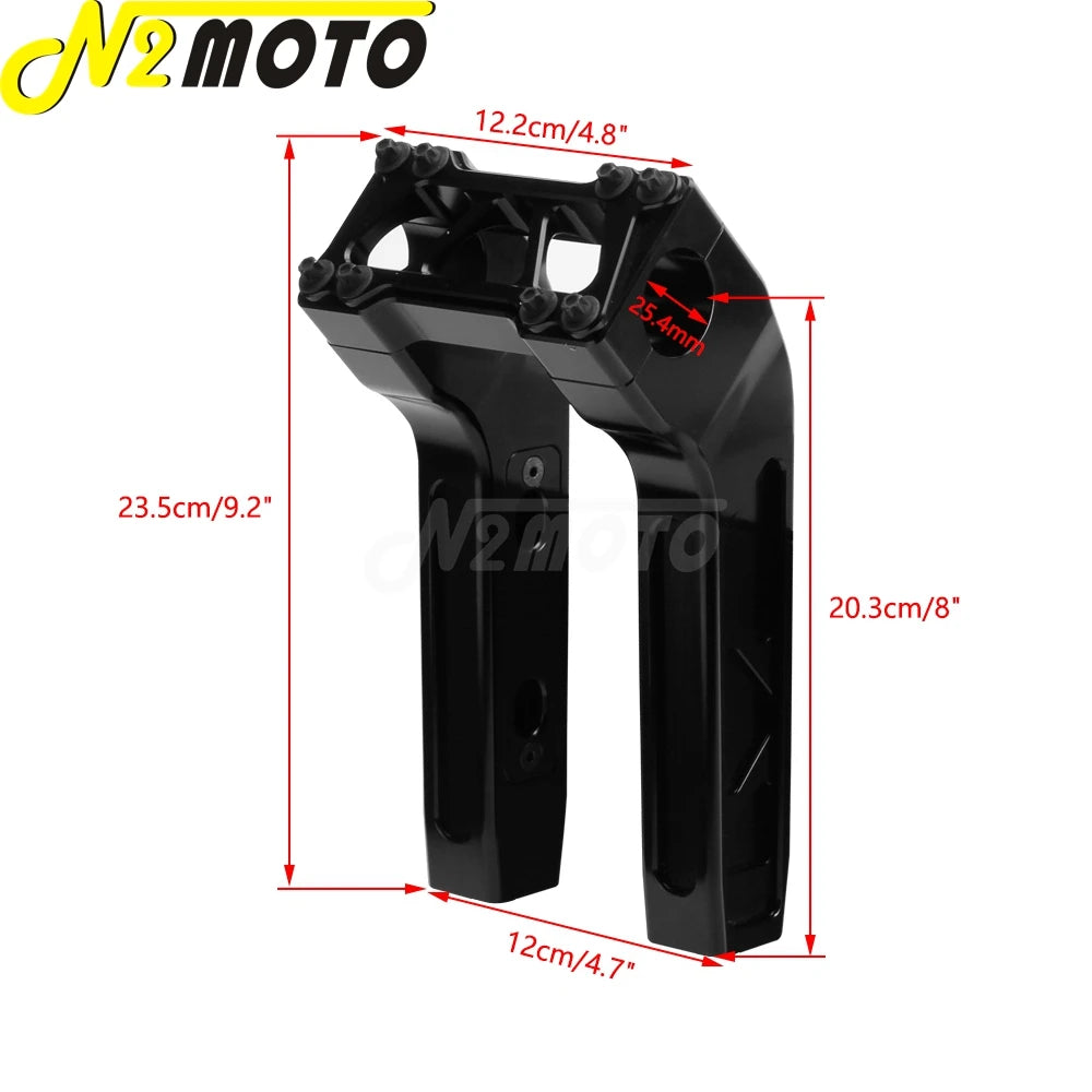 Club Style 25mm Handlebar T-bar Riser 4"-14" For Harley Sportster XL Softail Street Bob FXBB Bobber Cafe Racer Custom Chopper
