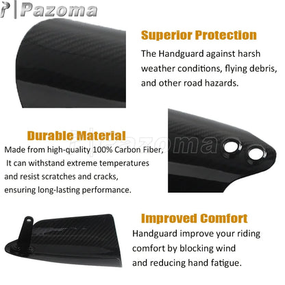 Carbon Handguards For Harley Softail FXBB FXBBS FXST FXLRST FLDE FLHC FLHCS PAZOMA Motorcycle Handle Hand Guards Wind Protector