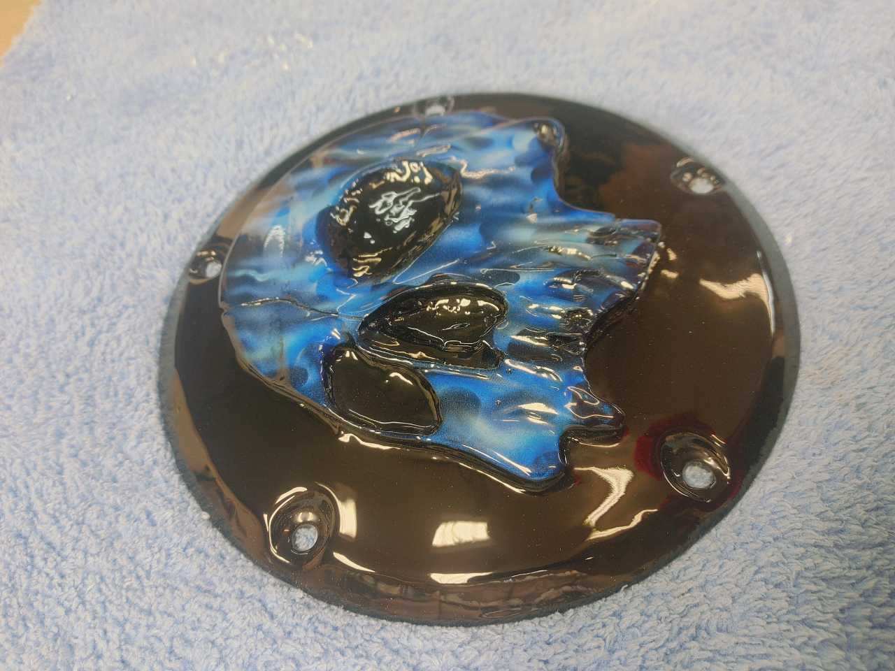 Harley Davidson derby cover twisted flames skull