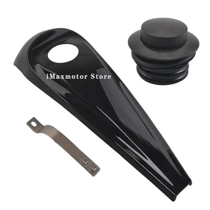For Harley Touring Glides Road King 08 Up Motorcycle Black Smooth Dash Fuel Tank Console Trim Panel Kit Oil Gas Tank Cover Cap