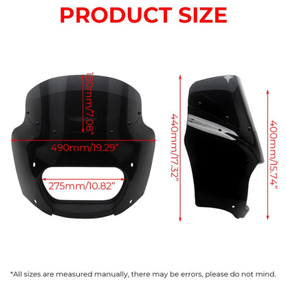 7" Smoke Windscreen Windshield Front Fairing Cover For Harley Softail Fat Bob 114 FXFBS 2018-2025 FXFB 2018 2019 Motorcycle