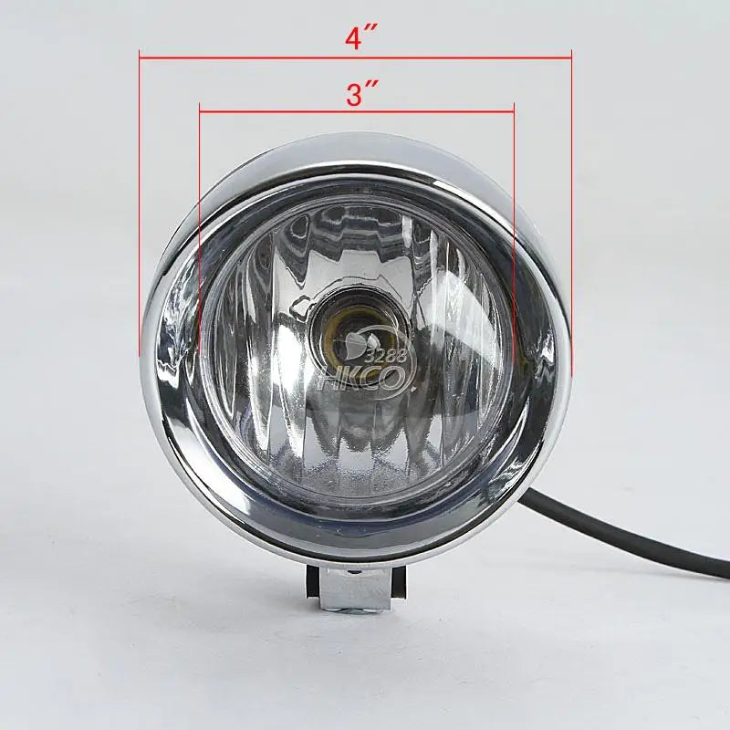 Motorcycle Headlight Passing Lights 4inch Universal Pair Chrome Spotlights Fog Projector Lightings for 2011 Harley Davidson ...