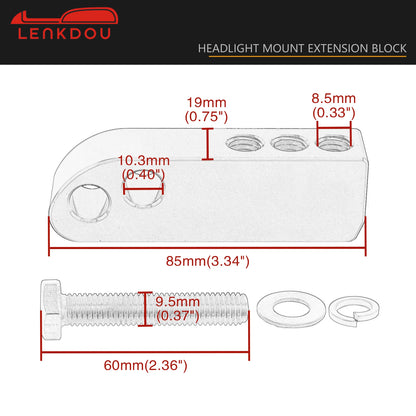 Motorcycle Aluminum Headlight Mount Extension Block Black Chrome For Harley Dyna FXD Super Glide Low Rider Street Bob 2006-2017