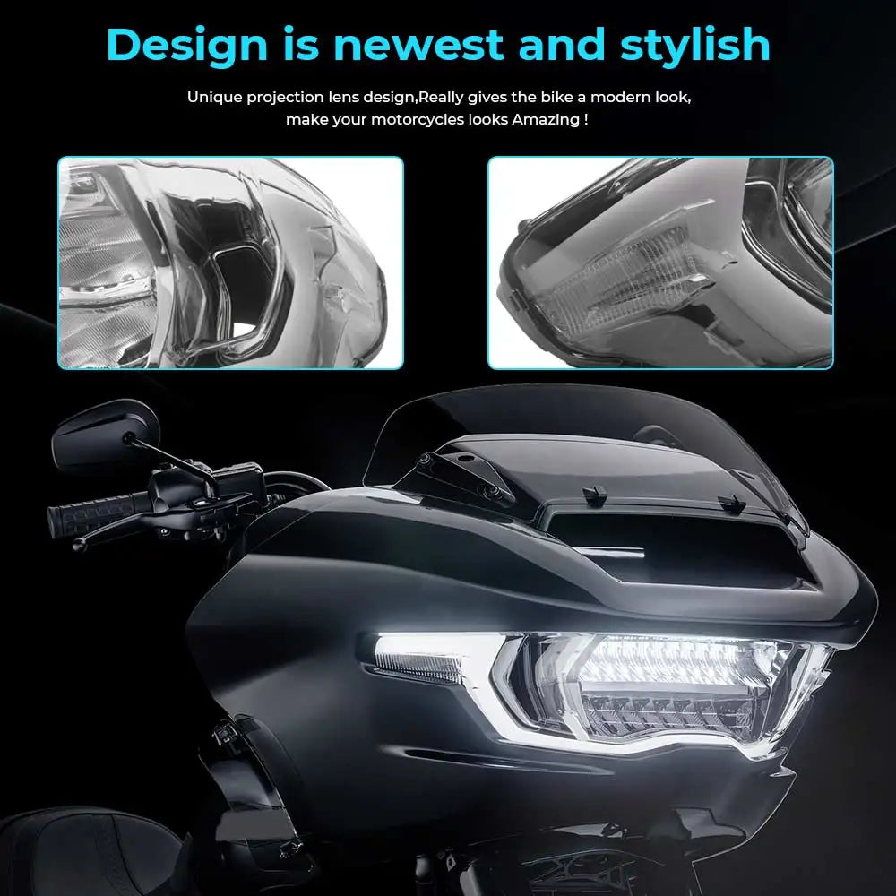 High Quality Headlight For Harley Davidson Road Glide Fltrt Fltrxse Fltrxstse Fltrx Fltrxl 2023-2026 Black Housing Clear Pc Lens