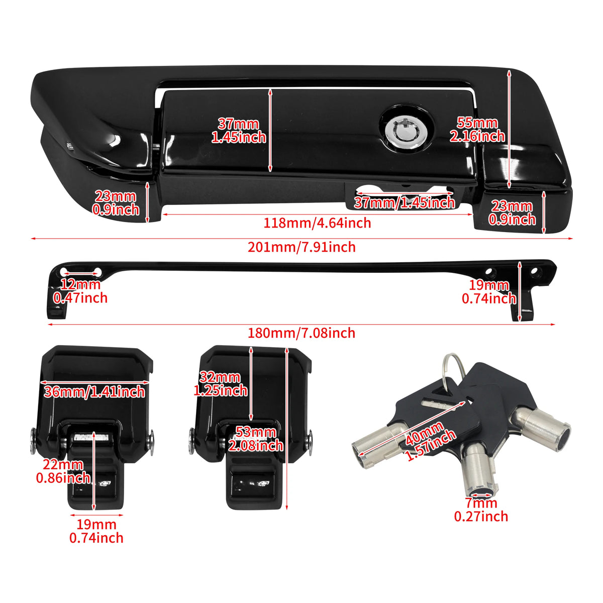 Motorcycle Tour Pack Trunk Latches Tour Pak Pack Trunk Lid Latch with Keys Fit for Harley For Touring For Road King