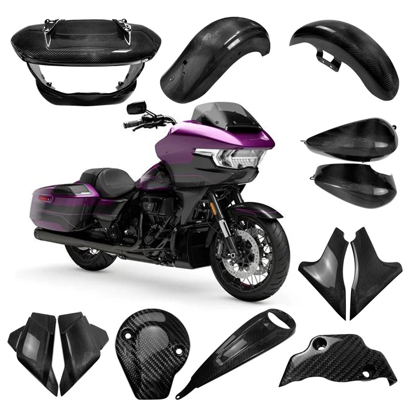 kit For 121 CVO Road/Street Glide 121CVO ST 2024-up 117 Road Glide FLTRX FLHX FLHTK Motorcycle Twill Carbon Fiber Fairing Kits Parts