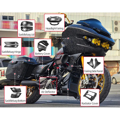 kit For Harley 121 CVO 121 ST 2024-later Road Glide Motorcycle Accessories Carbon Fiber Full Parts Fender Fuel Tank Cover Side Panel