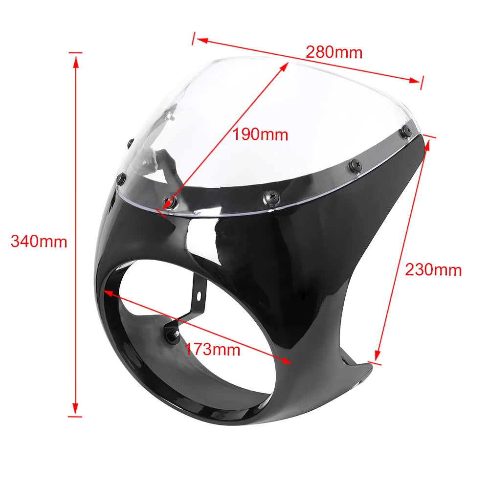 For Harley Sportster Bobber Touring Honda Motorcycle Universal Cafe Racer 7inch Headlight Handlebar Fairing Windshield Kits