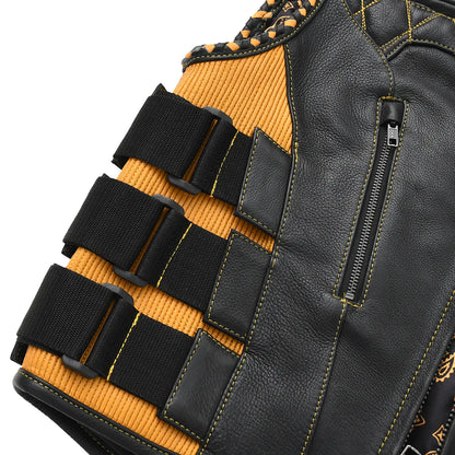 Tactical Emerald Men’s Motorcycle Leather Vest
