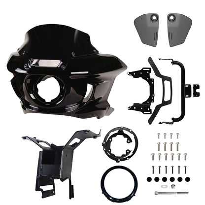 7" Black Windshiel Low Rider ST Fairing ST Deflector For Harley Softail Low Rider S FXLRS 2020-24 Low Rider ST FXLRST 2022-2024