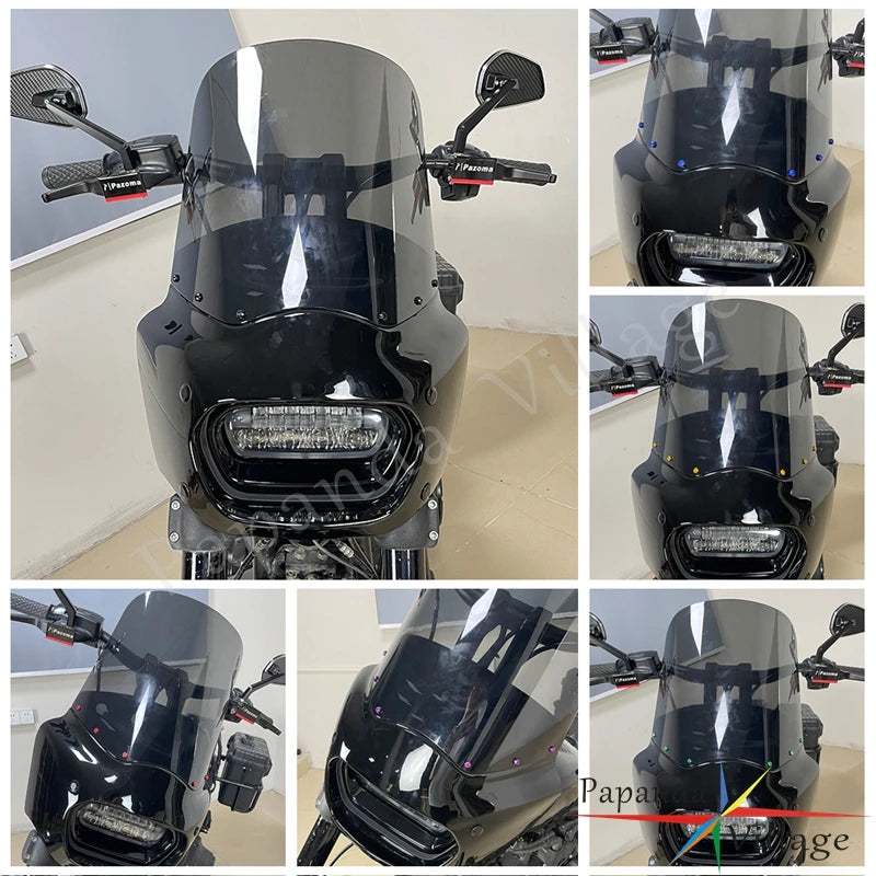 For Harley Road King Sport Glide Low Rider MEM7411/7421/7441/7451 Motorcycle Aluminum Fairing Windshield Cowl Mount Bolts Screws