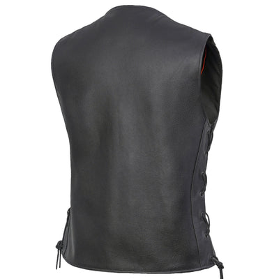 Ella Women's leather motorcycle vest -  Black