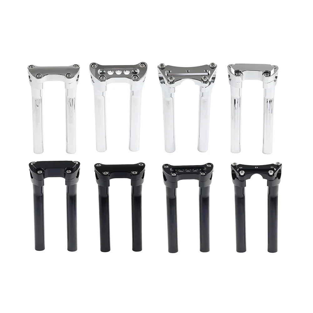 2Pcs Aluminum Motorbike 8.5" Pullback Handlebar Riser Top Clamp Kit For Harley Davidson Sportster Dyna FXD Softail