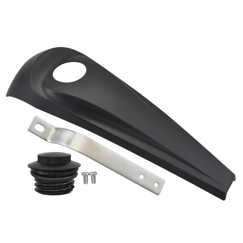 For Harley Touring Glides Road King 08 Up Motorcycle Black Smooth Dash Fuel Tank Console Trim Panel Kit Oil Gas Tank Cover Cap