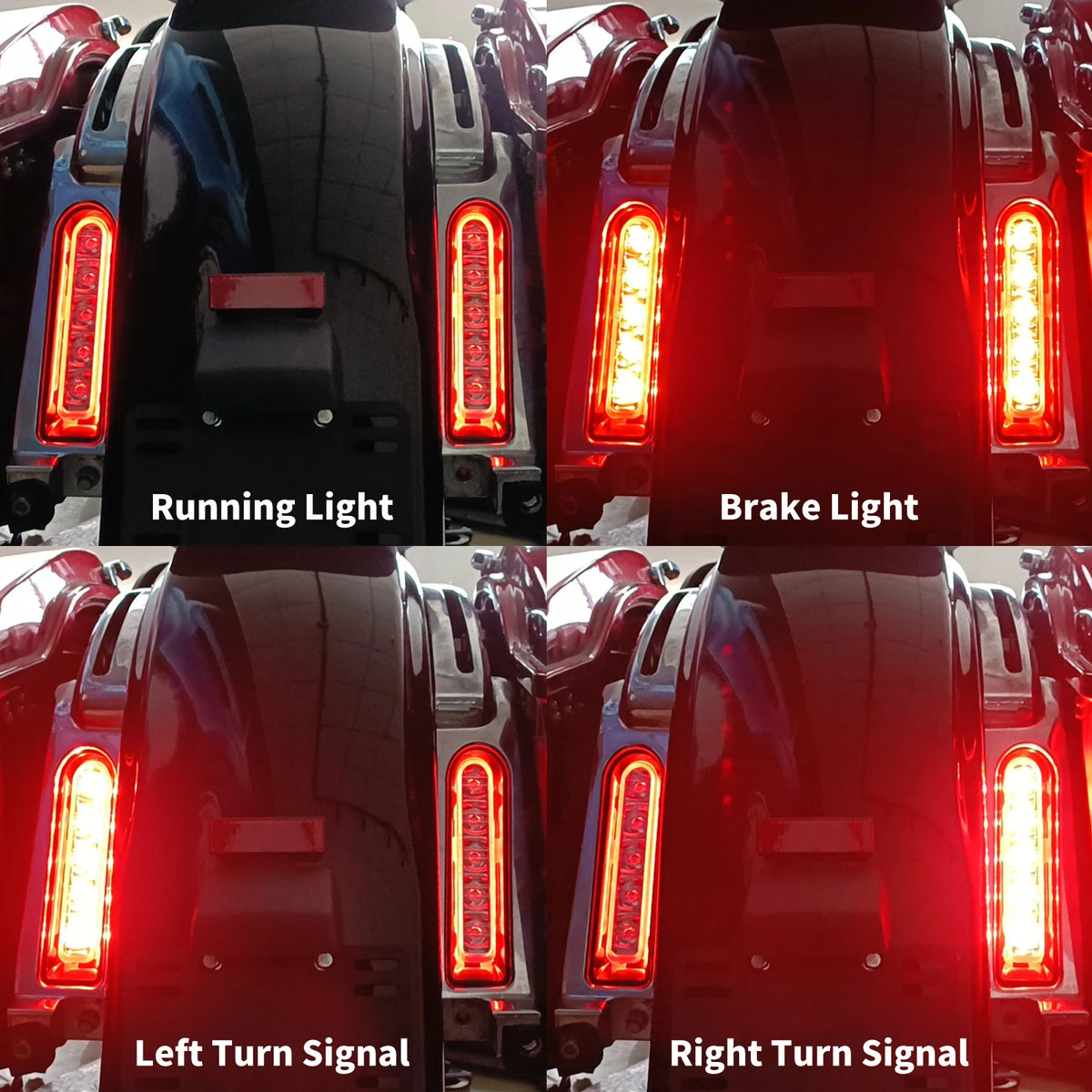 Rear Fender LED Saddlebag Side Filler Support Lights For Harley Road King Electra Street Glide FLHR 2014-Up Run Brake Turn Lamps