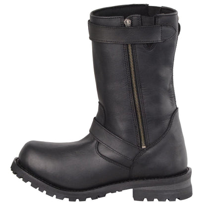 Milwaukee Leather Men's Black Leather Wide-Width 11-Inch Classic Engineer Motorcycle Boots MBM9020W