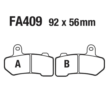 USERX Motorcycle disc brake pad Brakes Front Rear Disc Brake Pads For FA409 harley Davidson street rod v-rod road king glide