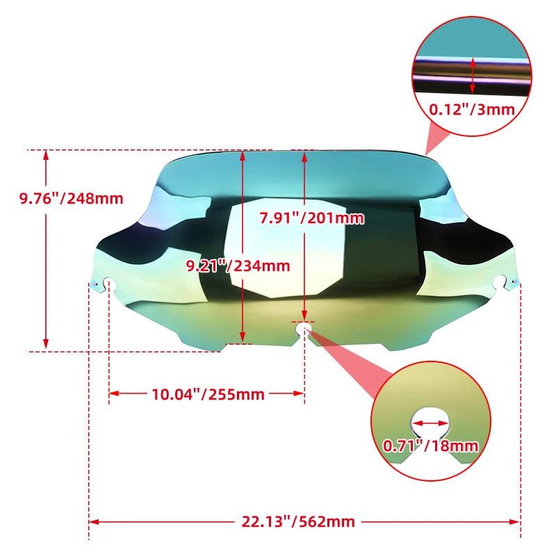 8 Inch Motorcycle Accessories Iridium Windscreen Wind Deflector Covers For Harley Touring Electra Street Glide CVO 1996-2013