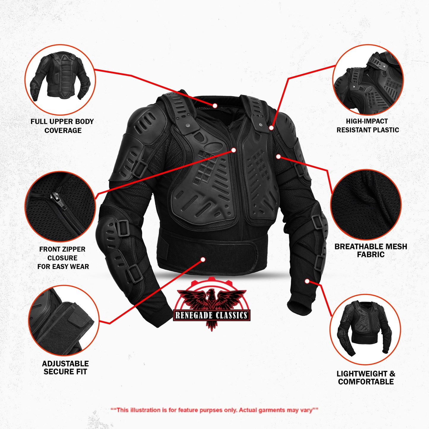 Motorcycle Full Protection Body Armor - Black