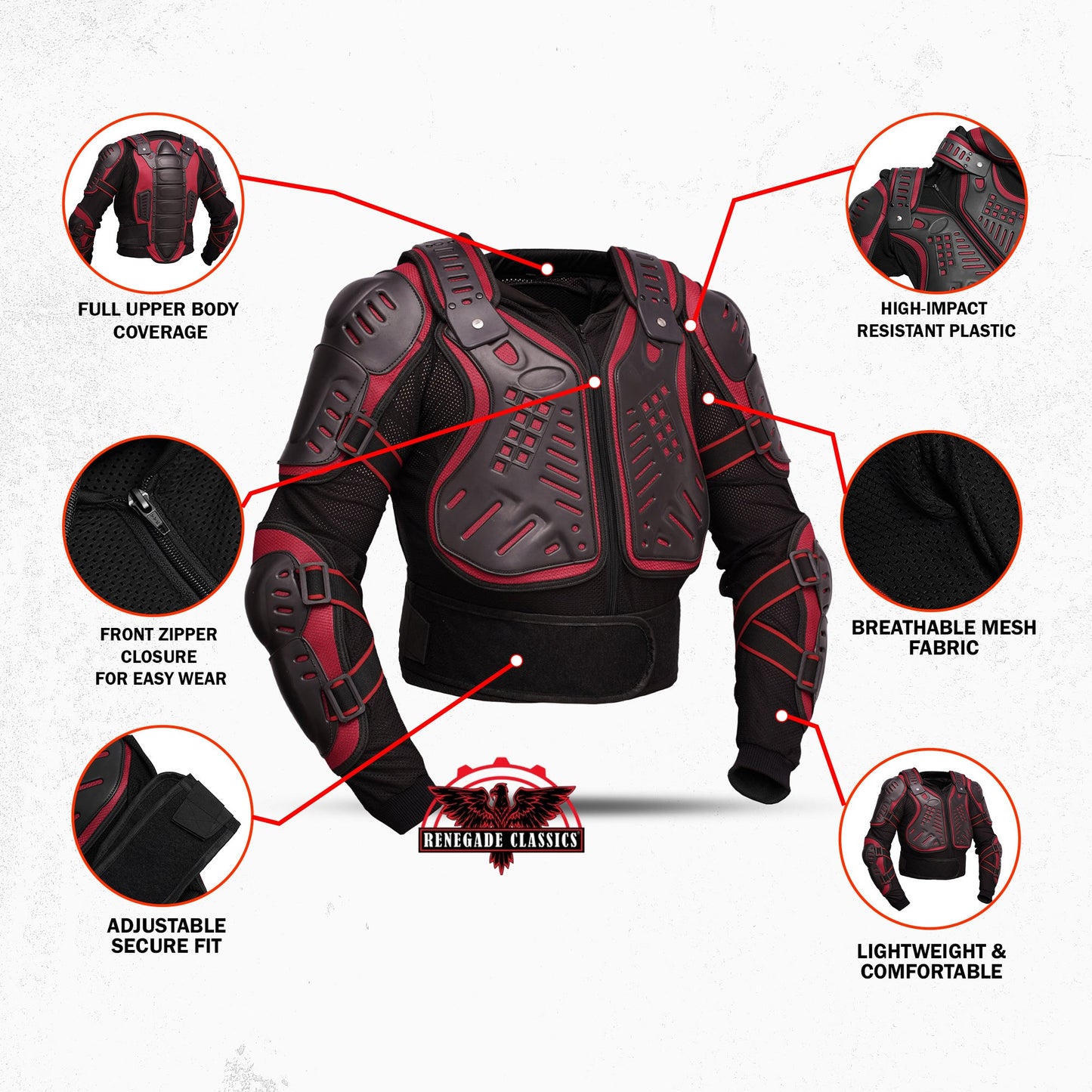 Motorcycle Full Protection Body Armor - Black