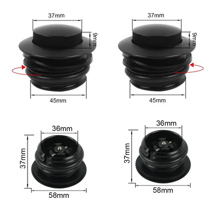 1 Pair Fuel Tank Pop-up Gas Cap Vented Flush Mount Cap for Harley Davidson Dyna Sportster Fat Boy Softail Road Glide Road King