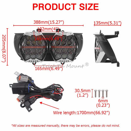 Motorcycle Headlight Led Honeycomb Headlight Compatible With Harley Davidson Touring Road Glide 2015-2024 Versatile Headlight