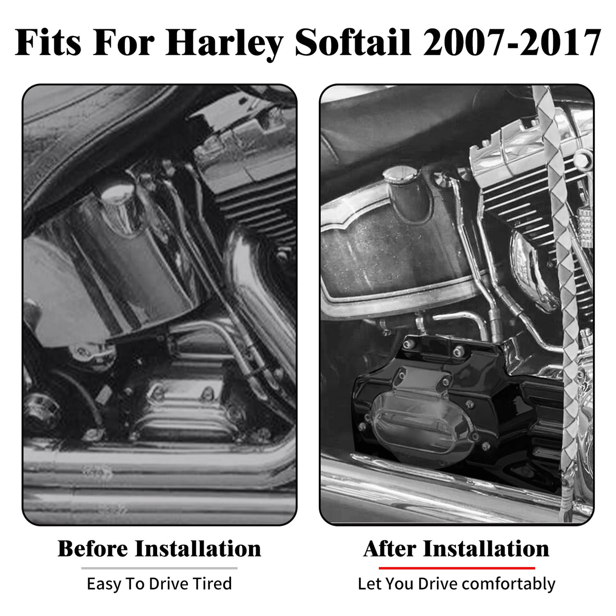 Motorcycle Engine Transmission Interface Cover For Harley Softail Fat Boy FLSTF FLSTC Deluxe FLSTN 2007-2017 Night Train FXSTB